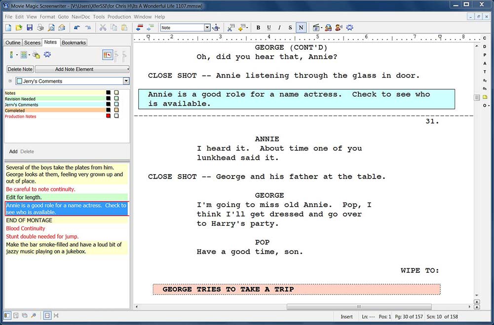 Movie Magic Screenwriter screenwriting software