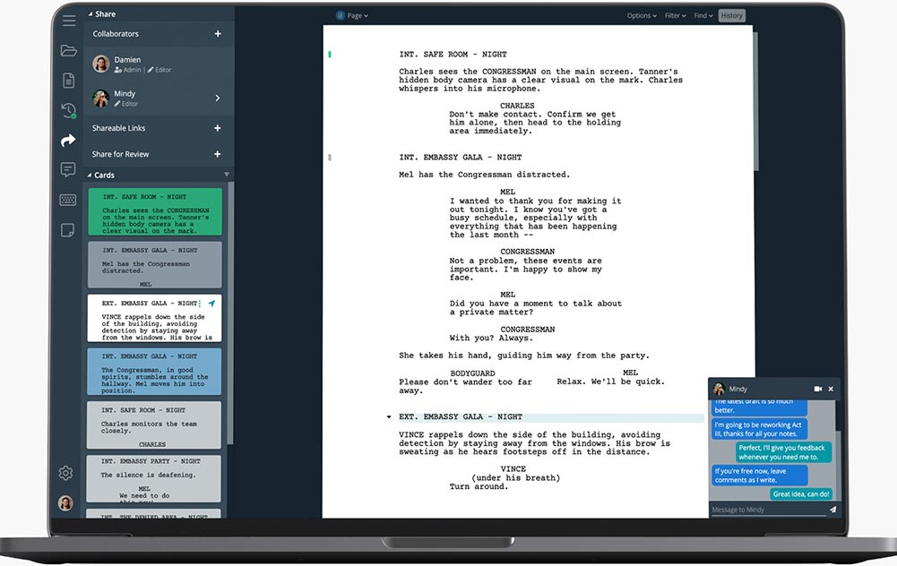 Writer Duet screenwriting software