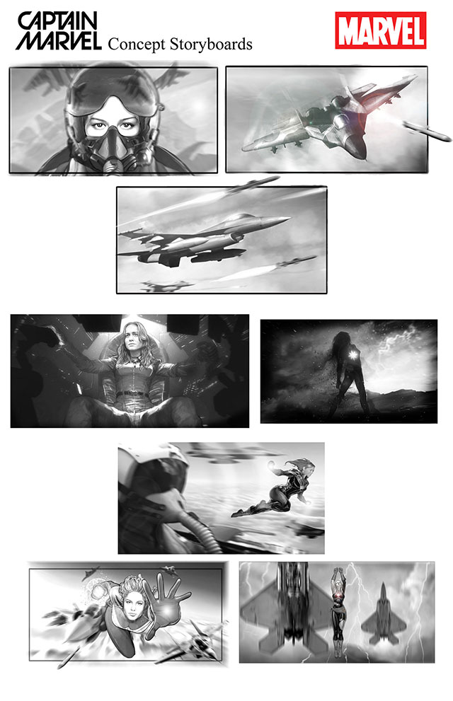 Captain Marvel concept storyboard